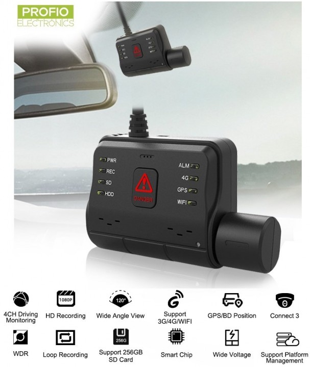 Caméra de sécurité GPS UTOUR C2L Pro 2CH QuadHD Wifi pour voiture